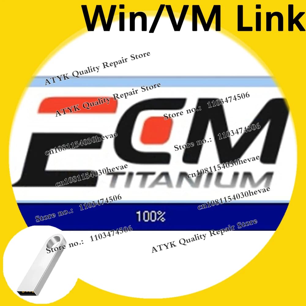 ECM Titanium 1.61 VM Win Diagnostic for Car Auto Tuning Repair Program With 26000 + Driver ECM 18259+ Drivers ECU Tool Software