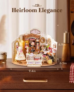 Robotime Elsa's Tailoring Shop DIY Miniature House Victorian Style Craft Studio Kit Interior Decor Unique Gift for Adults Teens