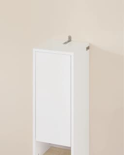 SoBuy BZR34 Tall Bathroom Cabinet 20cm Slim Cupboard Bathroom Storage Unit Water-Resistant MDF with Adjustable Shelves