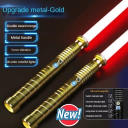 Light Up Saber Metal Sword RGB 16 Colors, 2 In 1 Light Sword Toy With Vibration Beat Sound And Breathing Laser Sword Toy LED