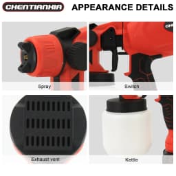 2 Battery Cordless Paint Sprayer Fence Wall Airless 21V HVLP Spray Gun UK Stock