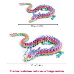 2Pcs 3D Printed Colored Desktop Dragon Ornament Wear Resist Conjoined Dragon Ornaments Multi-Purpose for Home Office Decor