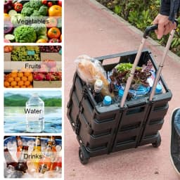 45L Truck with Foldable Pull Rod, Portable Shopping Cart, Household Grocery Cart, Small Pull Cart, Luggage Cart