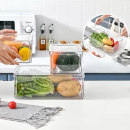 【Breeins】Set of 3 Transparent Food Storage Containers