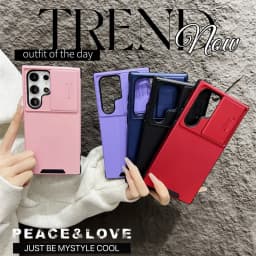 Deluxe Armor Phone Case for Samsung Note 10 20 S20 S21 S22 S23 FE S24 Plus S25 Ultra A06 A16 Camera Sliding Protection Cover