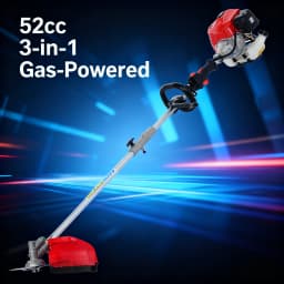 52cc Petrol 3-in-1 Hedge Trimmer - Powerful Chainsaw & Brush Cutter Combo with Guard Accessories