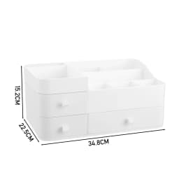 【Breeins】Large Makeup Organizer Storage with Drawers White