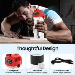 800W Woodworking Trimmer 30000RPM,Compact Electric Handheld Wood Router Carpenter Power Tool for DIY Wood Grooving Edge Trimming