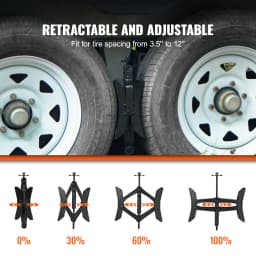 SucceBuy Camper Wheel Chock Stabilizer H-shaped RV Tire Locking Chock Built-in Ratchet Wrench Wheel Chocks for RV Travel Trailer