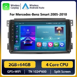 Podofo Android Car Radio For Mercedes-Benz Smart Fortwo 2005-2010 Android Auto 2 Din Multimedia Player Navigation GPS BT FM RDS