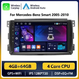 Podofo Android Car Radio For Mercedes-Benz Smart Fortwo 2005-2010 Android Auto 2 Din Multimedia Player Navigation GPS BT FM RDS
