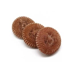 Bettina Heavy Duty Copper Scourers 3 Pack Rust-Resistant Durable Scrubbing Pads for Pots, Pans, Grills and Kitchen Surfaces
