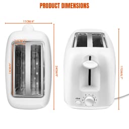 Bread Toaster 2 Slice with Wide Slots, 6 Browning Settings, High Lift, Slide-out Crumb Tray, Frozen, Reheat, Stop Functions, 90s