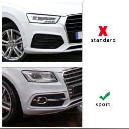 Artudatech Front Bumper Fog Light Grille Fit for Audi Q5 S-Line SQ5 2013-2017 Black Chrome