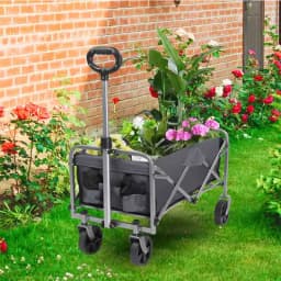 600D Oxford Cloth Steel Frame Flat Folding Cloth Frame Garden Large Capacity Folding Wagon Folding Outdoor Utility Cart