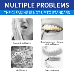 100 Tabs Denture Cleaning Tablet False Tooth Retainer Cleaner Tablets Whitening Remove Odor Discoloration Stain Plaque Oral Care