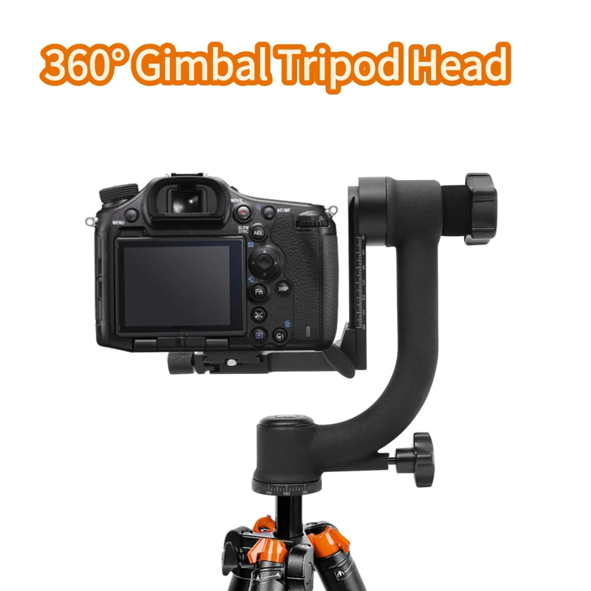 360° Panoramic Gimbal Tripod Head 44lbs Load Capacity, Smooth Rotation for DSLR Telephoto Lenses for Wildlife Sports Photograpy
