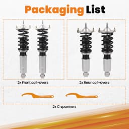 maXpeedingrods Coilovers Suspension Kit with Adjustable Damper for Mazda Miata MX-5 1990-2005 Grey