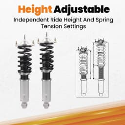 maXpeedingrods Coilovers Suspension Kit with Adjustable Damper for Mazda Miata MX-5 1990-2005 Grey