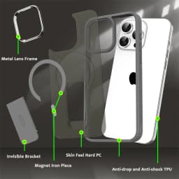 Luxury For Magsafe Folding Stand Magnetic Phone Case For iPhone 16 15 14 Plus 13 12 11 Pro Max Matte Translucent Back Cover Caps