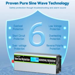 U.K Plug Pure Sine Wave Power Inverter 8000W DC 12V/24V To AC 240V Frequency Converter 50hz Solar Car Inverter Transformer LED