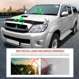 Matte Black Hood Deflector Bonnet Protector Guard Trim FOR TOYOTA HILUX VIGO 2005-2010 4X4 Car Accessories