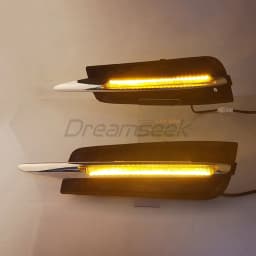 2Pcs LED DRL Daytime Running Light for Chevy Chevrolet Cruze 2011-2015 Car Fog Turn Signal Lamp Driving Daylights 3Color Bumper