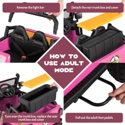 DORTALA 12V Battery Powered Electric Kids Ride on Car 3+ Years Old Children Xmas Gift Black/Red/Pink