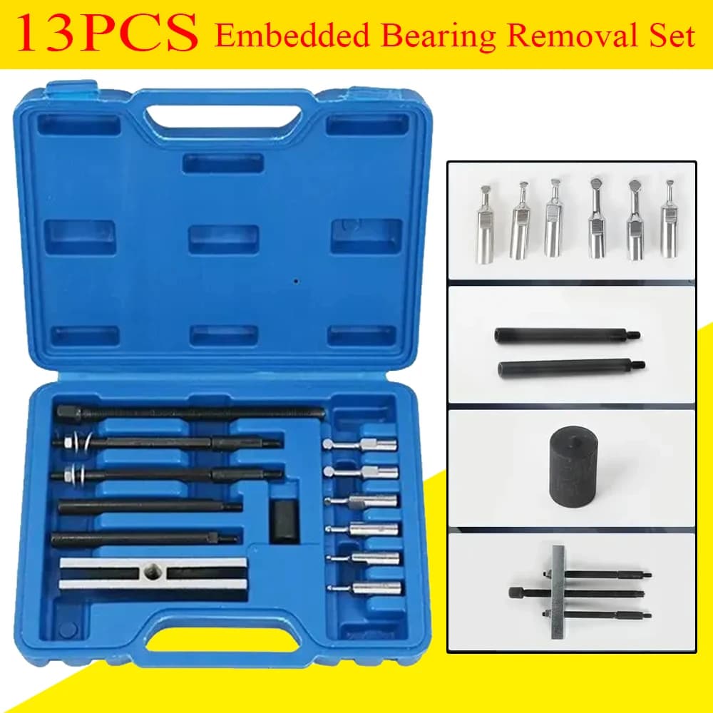 13pcs Insert Bearing Race Puller Removal Tool Embedded Bearing Disassembly Kit with Case