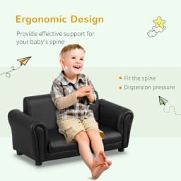 HOMCOM 2 Seater Toddler Chair Kids Twin Sofa Childrens Double Seat Chair Armchair with Footstool