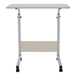 Voltsify Height Adjustable Mobile Table Overbed Desk with Wheels Laptop Tray Stand,60cmWx 40cmDx 87cmH