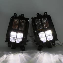 LED DRL Daytime Running Light For Mitsubishi ASX/Outlander Sport 2020 2021 2022+ Fog Head Lamp W/ Yellow Turn Signal Four Eyes