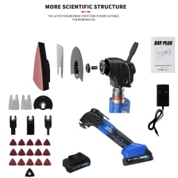 300W Cordless Oscillating Multi Tool, 6 Speed Belts And 24 Accessory Blades,for Polishing Wood Sawing Metal.