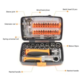 38pcs 1/2" 1/4" 3/8" Ratchet Screwdriver Set Combination Toolbox Hardware Magnetic Screw Driver Car Repair Tool Kit