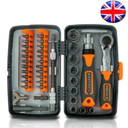 38pcs 1/2" 1/4" 3/8" Ratchet Screwdriver Set Combination Toolbox Hardware Magnetic Screw Driver Car Repair Tool Kit