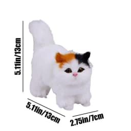 Cat Figurines Stuffed Kitten Toys Feline Decor Cartoon Kitten Figurine Plush Cat Sculpture Desk Ornament for Home Bedroom Dorm