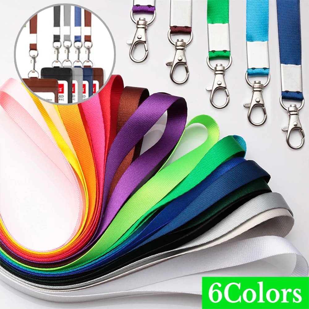 Plain Lanyard Neck Strap metal clip 15mm ID Lanyard For ID Badge Holder FREE