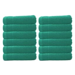 12x Premium Egyptian Cotton Face Towels – 30x30cm / 12x12in Soft Absorbent Flannel Wash Cloths, 12 Vibrant Colors, Quick Dry, 10