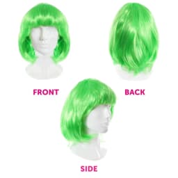 Ladies Chocolate Factory Worker Accessory Set - Green Wig, White Gloves, Braces, Face Paint & Golden Ticket - World Book Day