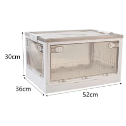 Livingandhome Transparent Folding Storage Box with Wheels