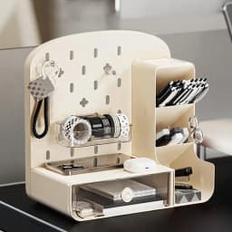 Pegboard Desk Organizer No Drill Desktop Display Stand Desk Organizer Shelf with Pegboard Home and Workplace Accessory Storage