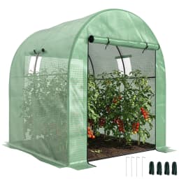 Polytunnel Greenhouse with Uv-Resistant Pe Cover, Grow House, 1.8 X 1.8 X 2m