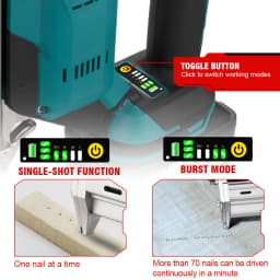 ONEVAN F30G Brushless Electric Nail Gun Cordless 22MM Stapler Nailer Woodworking Power Tool With Nail For Makita 18V Battery Pin