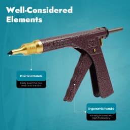 Vacuum Tire Repair Tool, Tubeless Tire Puncture Repair Gun, Car Motorcycle Scooter Wheel Tyre Plugger with Mushroom Plug & Box (Not included glue)