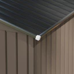 7 X 4ft Garden Shed Storage with Locking Door and Foundation Kit, Brown