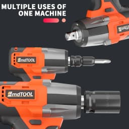 🔧【2024 New】Electric Wrench - Orange | 21V 500W Brushless Impact Wrench | Includes 12 Drill Bits, 4 Sockets & Gloves | Perfect f
