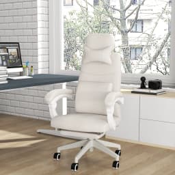 Vinsetto Home Office Chair Reclining Computer Chair w/ Lumbar Support White