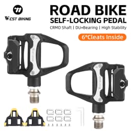 WEST BIKING Bicycle Self-locking Pedal Professional SPD Road Bike Pedals Anti-slip Bike Nylon Pedals With Shimano Locking Cleats