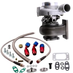 Water+Oil GT30 GT3037 GT3076R Turbocharger 500HP +Oil Drain Return FEED Line new