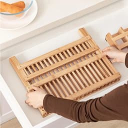 Folding Bamboo Dish Drying Rack Holder Stand Drip Drainer Rack Storage UK STOCK